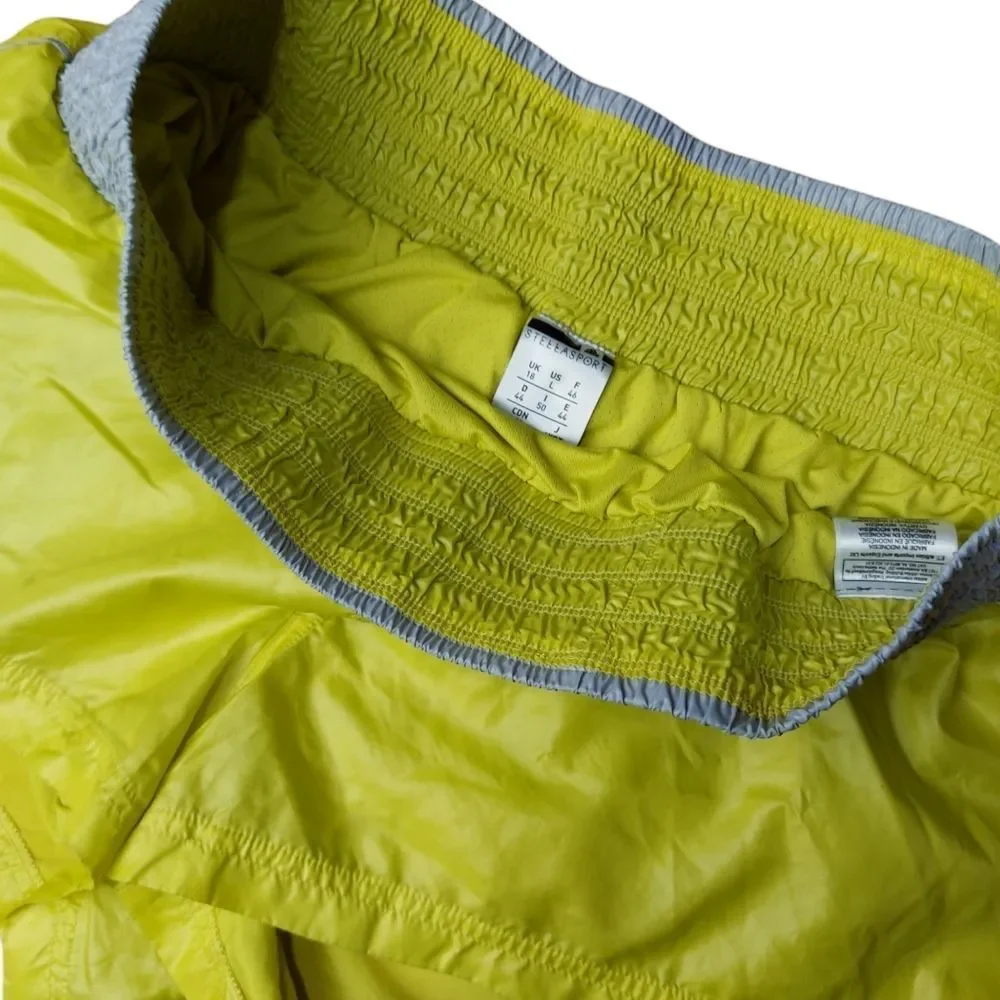 Adidas by Stella McCartney Rare Neon Yellow Grey Athletic Short Shorts Festival - Picture 3 of 6